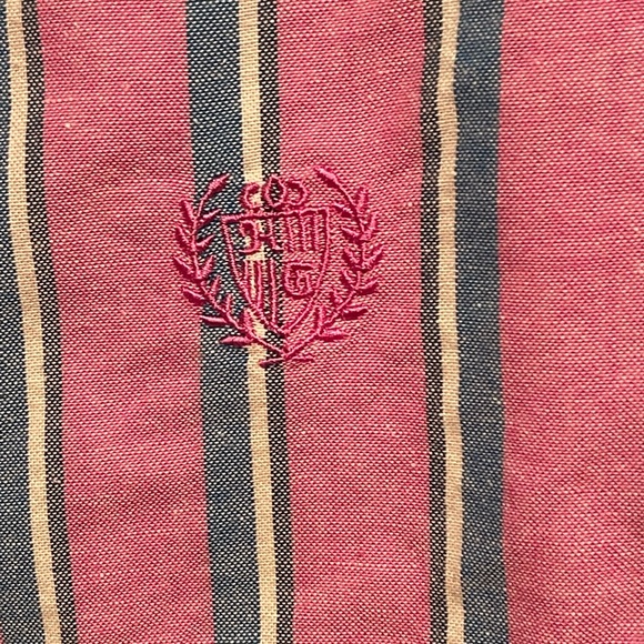 Casbah Button Up Men’s Short Sleeve Dress/Casual Shirt Size XL Pink/Blue stripe - Picture 2 of 7